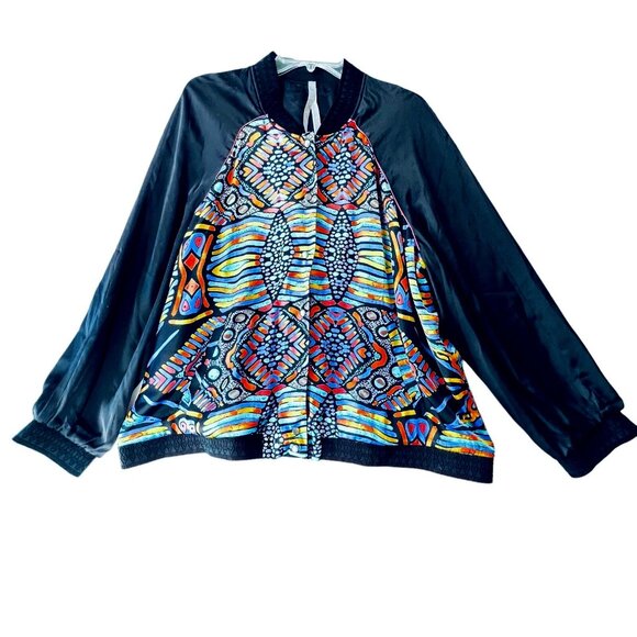 Melissa McCarthy Seven7 Jackets & Blazers - Melissa McCarthy Seven7 Reversible Colorful Abstract Bomber Jacket Sz 2X NWT